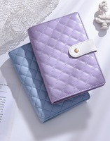 Organisateur/Planificateur d'événements transfrontalier A6 Macaron pour téléphone et pages web, journal en cuir souple PU, classeur à feuilles mobiles type enveloppe