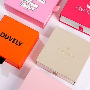 Tùy Chỉnh Màu Hồng Hộp Đồ Trang Sức Với 2Mm Độ Dày Dễ Thương Thiết Kế Miếng Bọt Biển Lót Cá Nhân Biểu Tượng Trượt Ngăn Kéo Đối Với Quà Tặng Đồ Trang Sức - Product Image 4