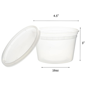 Recipientes para Almacenamiento de Alimentos con Tapas de 8oz, 12oz, 16oz, 24oz, 32oz, Vasos Transparentes para Congelador, Libres de BPA, Herméticos, Redondos, para Preparación de Comidas - Product Image 2