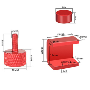 Pince en alliage d'aluminium Ender3 15x10mm filetée M3 réglable pour fixation de plateforme d'imprimante 3D - Product Image 1