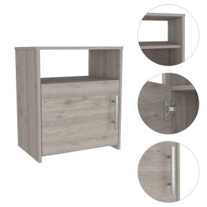 Florian DB 1 estante mesita de noche gris claro madera maciza diseño moderno de lujo para dormitorio o sala de estar muebles para el hogar - Product Image 3