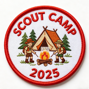 Écusson brodé thermocollant personnalisé en toile écologique à haute densité pour chapeaux de scouts/camp/aventure en montagne, design 2025 - Product Image 4