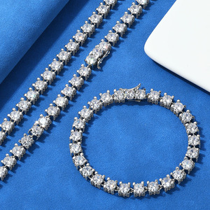 Premium B2B Wholesale 6mm VVS Moissanite Tennis <b>Bracelets</b> S925 <b>Silver</b> <b>Solid</b> Gold Plated Crown Set Hip Hop Jewelry Vendor - Product Image 5
