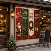 Bannière de Noël pour l'extérieur, imprimée numériquement en polyester, décorations murales et de jardin peintes pour la fête de Noël