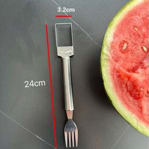 Fourchette à pastèque 2 en 1, trancheuse, coupe-fruits multifonction pour l'été, couteau à pastèque en acier inoxydable, fourchette à pastèque, coupe-pastèque, chaud - Product Image 6