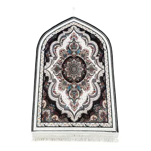 Chine fabricant de tapis de prière nouveau design spécial en forme de tapis de mosquée imprimé 3d