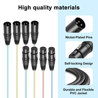 Câbles multipaires XLR professionnels I-zclive 4 canaux 1 m (3,3 pi) sans bruit, longue durée de vie, pour enceintes et utilisation automobile en studio