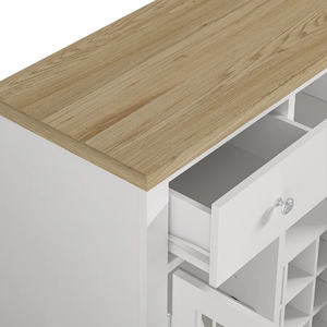 Venta al por mayor independiente de madera 47,01 ''<span class=keywords><strong>Wine</strong></span> Bar Gabinete con botellero - Product Image 5