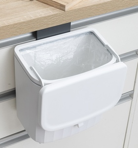 Cestino da cucina a parete con coperchio, contenitore per rifiuti <span class=keywords><strong>salvaspazio</strong></span> da appendere sotto il mobile per cucina e bagno - Product Image 4