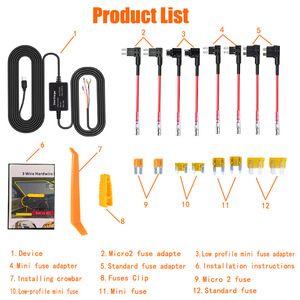 Car step-down cable 3-core time-lapse streaming dashcam 12V to 5V parking monitoring cable L165 - Product Image 5