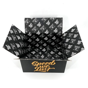 Fpg tùy chỉnh sóng vận chuyển hộp đôi bên in vàng đen thiết kế các tông carton cho trang phục Giày đóng gói quà tặng - Product Image 4