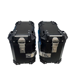 กล่องข้างมอเตอร์ไซค์ MBiker ของแท้ ขนาด 28 ลิตร หนา 1.5 มม. ทำจากอะลูมิเนียม พร้อมฝาครอบมุม ABS ระบบล็อคแบบปลดเร็ว สำหรับใส่สัมภาระ - Product Image 1