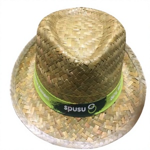 Eco2go Sombrero de vaquero de paja Rosa natural para la escuela Diseño personalizable y precio para aventuras de pesca para niños - Product Image 1