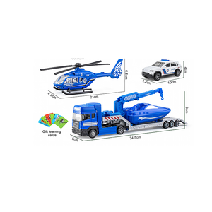 Exquisita Colección de Vehículos de Policía de Ciudad en Aleación, Set de Juego Realista de Patrulla y Transporte Multitipo para Niños, Juego de Simulación de Escenas - Product Image 1