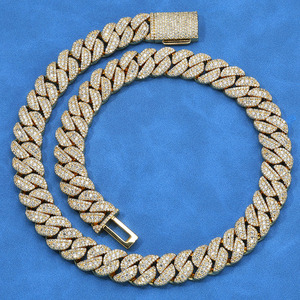 Cadena Cubana Premium de Hip Hop con Moissanita, Plata de Ley 925, Bañada en Oro de 18K, con Engaste de Bisel Personalizado, Collar de Eslabones Cubanos, Pasa Prueba de Autenticidad - Product Image 1