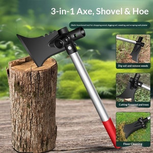 Hacha, Azada y <span class=keywords><strong>Pala</strong></span>: Herramienta Combinada Tres en Uno con Cabeza Intercambiable para Cortar Madera, Desherbar y Excavar - Product Image 2