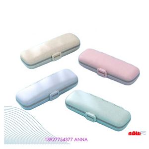Biodegradable Food Grade Wheat Straw Plastic Pill Storage Box Organiser Travel Portable Medicine Pill Case Box with Dividers