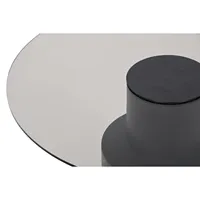 Table basse avec plateau en verre et bois de manguier 80x80x40cm Marron foncé