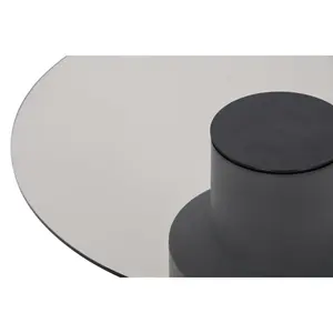 MESA DE CAFÉ DE VIDRIO con SUPERFICIE DE MANGO 80X80X40 MARRÓN OSCURO - Product Image 2