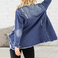 Veste en jean vintage surdimensionnée pour femmes à manches longues tenues d'automne décontractées avec bouton de remplissage en coton décoration veste tissée