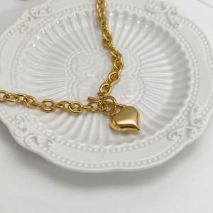 올리비아 스테인레스 스틸 도매 3D 하트 Pvd 18k 금도금 OT 펜던트 목걸이 남성용 패션 비치 쥬얼리 - Product Image 1