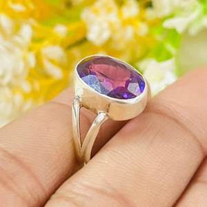 <b>Alexandrite</b> Gemstone 925 Sterling Silver <b>Ring</b> <b>Alexandrite</b> <b>Ring</b> for Women <b>Alexandrite</b> Jewelry for Her Statement <b>Ring</b> for Wife - Product Image 3