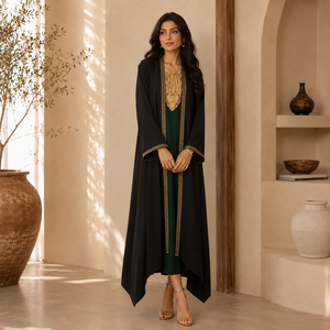 Elegantes Marokkanisches Offenes Abaya-Set Luxuriös Besticktes Bescheidenes Kleid Boutique Dubai Kollektion - Product Image 2