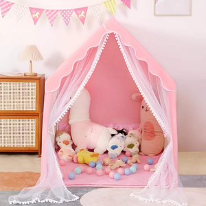 de tente de jeu intérieure pour enfants maison petit château maison pour garçons filles tente de princesse en toile - Product Image 1