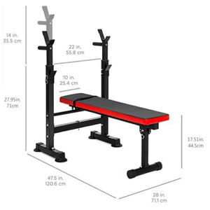 Adjustable <b>Weight</b> Bench with <b>Barbell</b> Rack Foldable Metal Workout Bench for Home Gym - Product Image 5