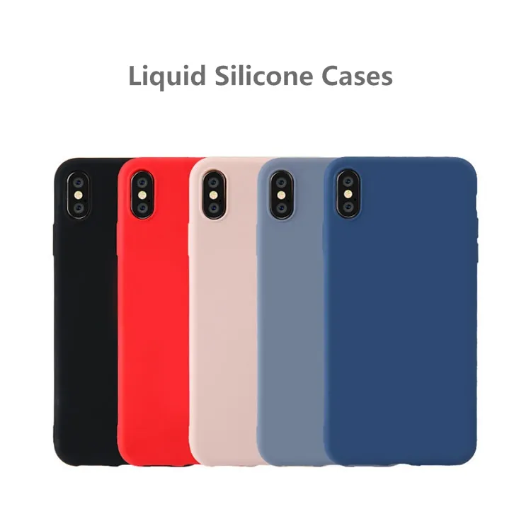 Volver cubierta de la caja del teléfono suave lavable líquido funda de silicona para iPhone 8/8 Plus