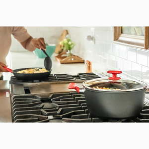 High Quality 12-Piece Aluminum Alloy Non-Stick Cooking <b>Pots</b> Glass Lids Soft Touch Handles Forged Ceramic <b>Induction</b> Cookware Set - Product Image 5