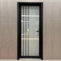 Portes de salle de bain en verre trempé givré porte de salle de bain en aluminium porte de toilette