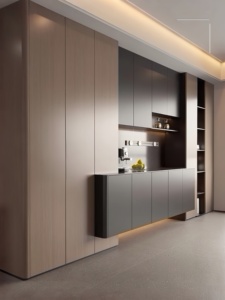 Buffet modulaire en bois massif détachable avec supports anti-basculement pour salle à manger partagée par plusieurs familles - Product Image 2