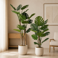 Plante artificielle Monstera exotique haute, ornement de verdure artificielle pour la décoration intérieure et la mise en scène d'événements