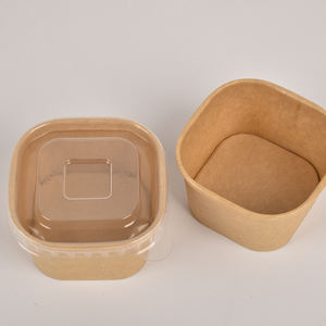 Bols à salade rectangulaires en papier kraft biodégradables écologiques, recyclables, multi-usages, pour emporter, <span class=keywords><strong>Timeco</strong></span> - Product Image 4