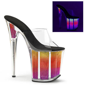 Chaussures de Pole Dance à Talons Hauts de 20 cm en Cristal et Diamants Fins pour Femmes, Bout Ouvert, Style Tongs, Talon Aiguille, À Enfiler, Hauteur Accrue, Robe d'Été - Product Image 4