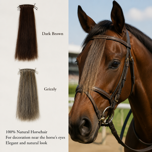 Extensions de crinière artificielle professionnelles de qualité spectacle, 100% crin de cheval véritable, faites à la main, durables, souples, effet frange anti-mouches, pour animaux - Product Image 3