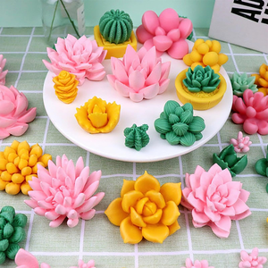 Moule en silicone 3D en forme de fleur succulente, polyvalent, facile à démonter, qualité alimentaire, résistant au four, écologique, pour bougies, diffuseurs d'arômes, gâteaux - Product Image 5
