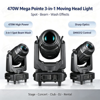 Faro LED Mega Pointe 3 en 1 de 470W, RGBWA, DMX512, Funciones CMY, Adecuado para Conciertos, Bares, DJs, Luces de Escenario para Discotecas