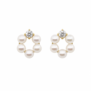 Bijoux UM, bague étoile en argent 925, boucles d'oreilles en perles d'eau douce et zircon blanc, pour unisexe, cadeau d'anniversaire ou quotidien - Product Image 1