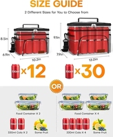 Boîte à lunch isolée pour hommes et femmes-Sac à lunch isotherme étanche avec 4 poches à sangle réglable idéal pour le travail
