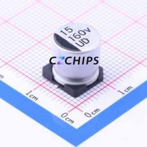 Condensador Electrolítico de Aluminio SMD UD2C150M1010, D10xL10.2mm 15uF 20% 160V 10mm - Product Image 1
