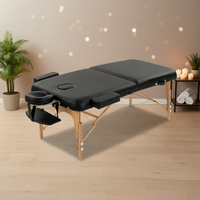 Table de massage pliable professionnelle portable, 2 sections, bois de hêtre, capacité 260 kg, mousse de 7 cm, pour spa, salon, vente en gros