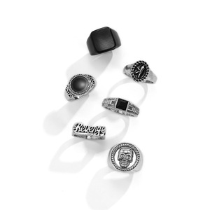 Sıcak satış geometrik kristal 6-Piece Set yüzük paslanmaz çelik yüzük erkekler mason sembolü Templar masonluk yüzükler - Product Image 5