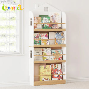 Prezzo di fabbrica in legno per bambini Montessori libreria di mobili per bambini a 4 livelli organizzatore di librerie per bambini in legno alta libreria - Product Image 1