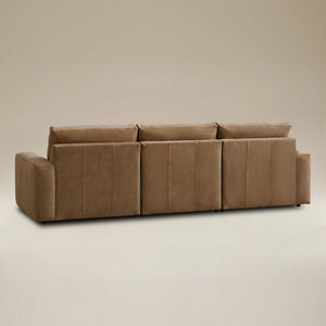 <span class=keywords><strong>Divano</strong></span> Modulare di Lusso a Tre Pezzi con Braccioli Larghi in Pelle Nabuk per Soggiorno - Product Image 3