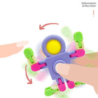 Juguetes Fidget Spinners Transformables en Robot de Cadena, Juguetes Fidget Spinners de Empuje, Robot de Cadena para Dedos, Juguetes Promocionales