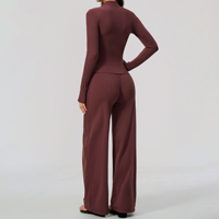 YIYI Ensemble de vêtements de sport pour femmes avec veste de yoga slim à fermeture éclair dorée et trou pour le pouce, soutien-gorge de sport extensible à dos croisé et leggings, 3 modèles