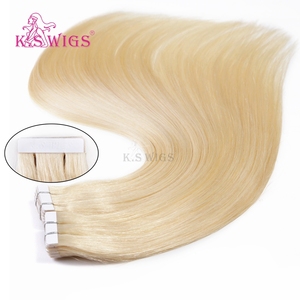 Extensions de cheveux chinois Remy 100% naturels, fabrication OEM K.S WIGS, adhésives, douces, sans couture, couleurs personnalisées, haute qualité, longueur 12"-28" - Product Image 5