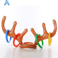 Design créatif vinyle PVC air coup gonflable corne de cerf anneau lancer jeu anneau lancer jouet pour activité de fête jouet gonflable